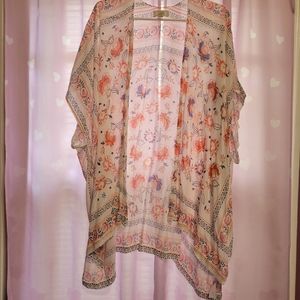 LOFT Floral Kimono w/side slits